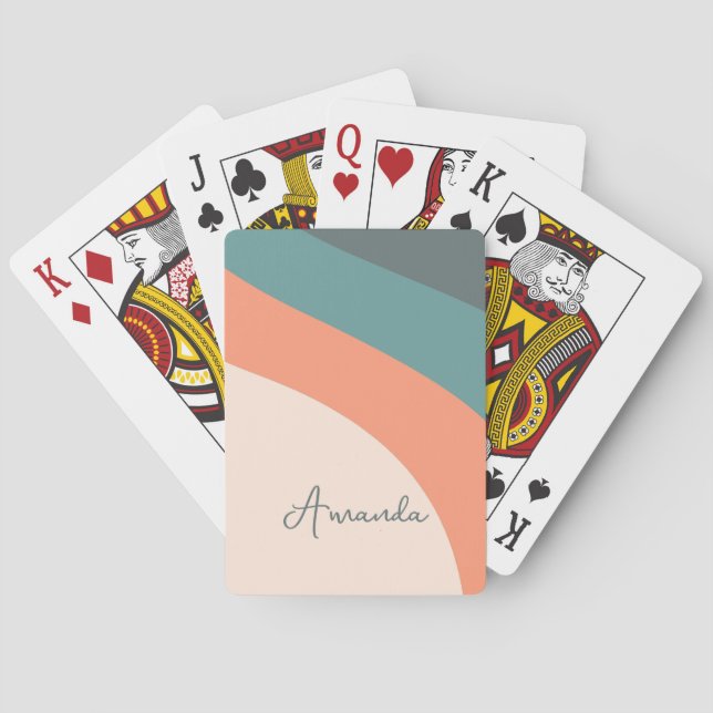 Abstract colors add name playing cards (Back)
