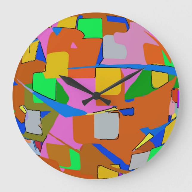 Abstract Colors Large Clock (Front)