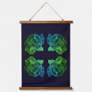 Abstract Colors Rose Flower Green Hanging Tapestry
