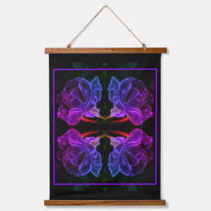 Abstract Colors Rose Flower Purple  Hanging Tapestry