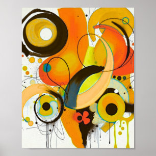 Abstract Colour Block Mid Century Modern Poster