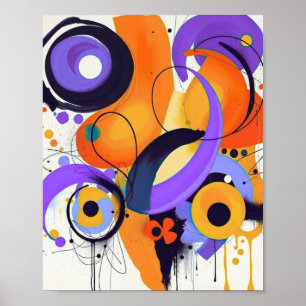 Abstract Colour Block Mid Century Modern Poster