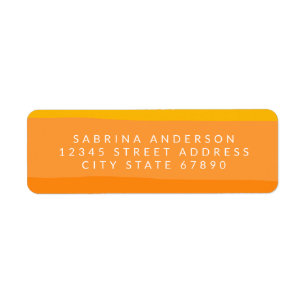 Abstract Colour Block Stripes Orange Return Addres
