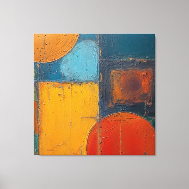 Abstract Colour Blocks Canvas Print (Front)