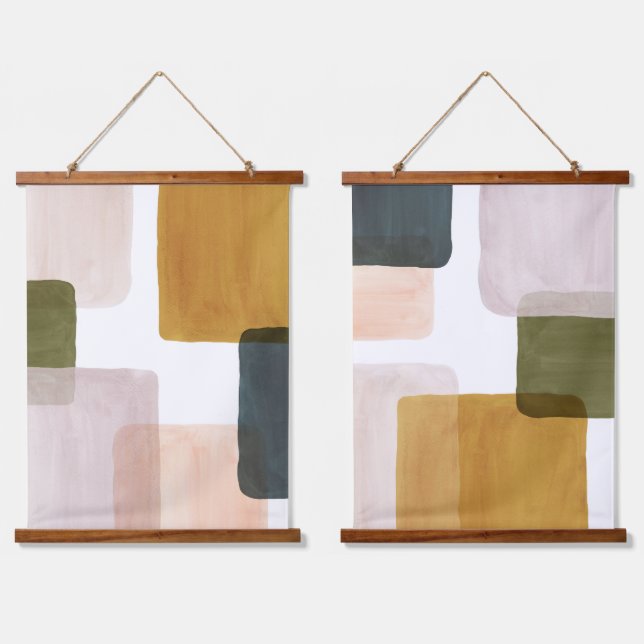 Abstract colour blocks hanging tapestry (Double)