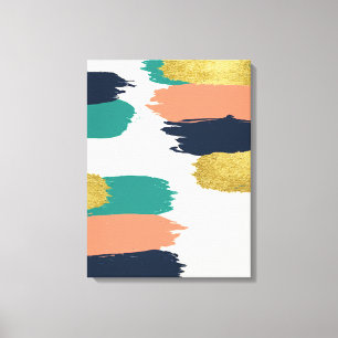 Abstract Colour Brush Strokes Canvas Wall Art