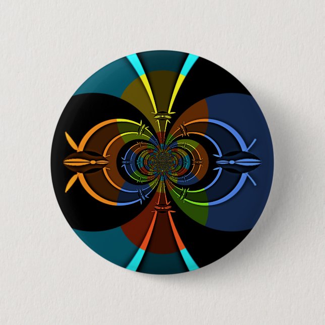 Abstract Colour Burst Art Print 6 Cm Round Badge (Front)