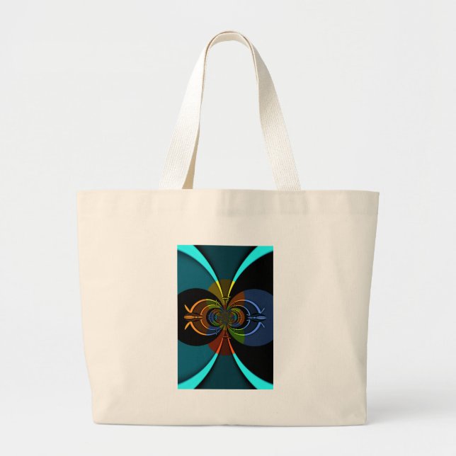 Abstract Colour Burst Art Print Large Tote Bag (Front)