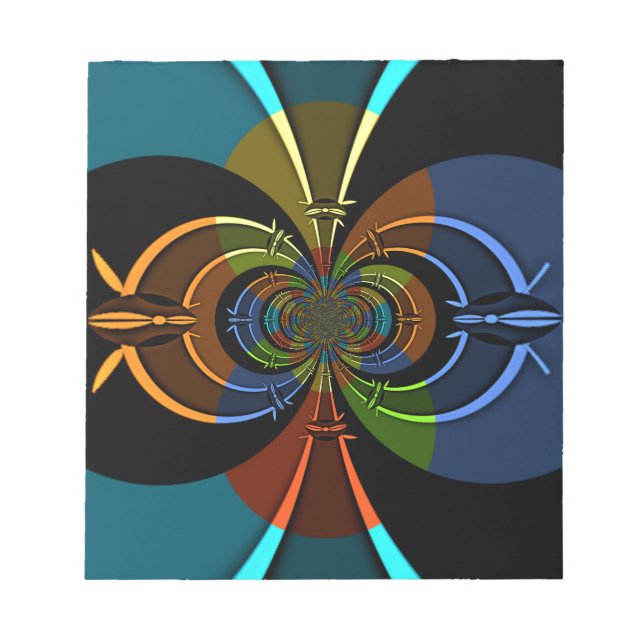 Abstract Colour Burst Art Print Notepad (Front)