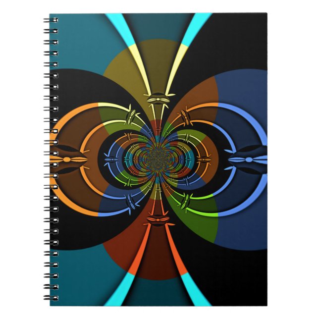 Abstract Colour Burst Art Print Spiral Notebook (Front)