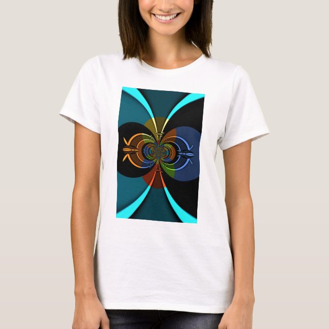 Abstract Colour Burst Art Print T-Shirt (Front)