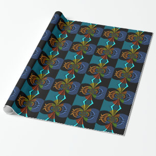 Abstract Colour Burst Art Print Wrapping Paper
