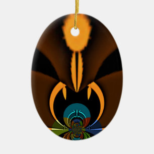 Abstract Colour Contrast Art Print Ceramic Tree Decoration