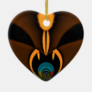 Abstract Colour Contrast Art Print Ceramic Tree Decoration