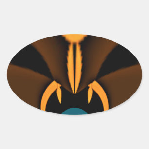 Abstract Colour Contrast Art Print Oval Sticker