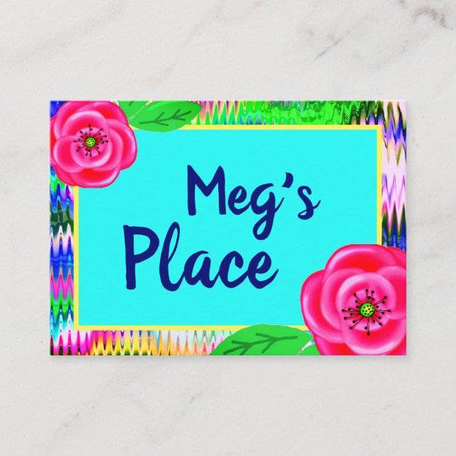 Abstract Colour Craze Rose Business Card (Front)