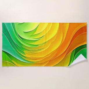 Abstract Colour Energy Flow Design Beach Towel