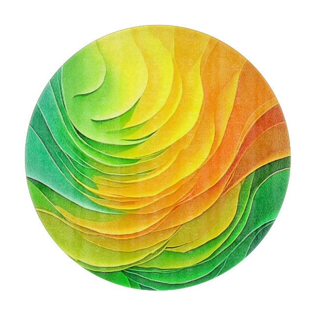 Abstract Colour Energy Flow Design Cutting Board (Front)