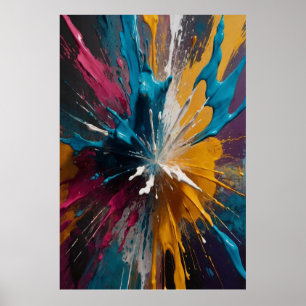Abstract Colour Explosion Canvas Bold Vibrant Wall Poster