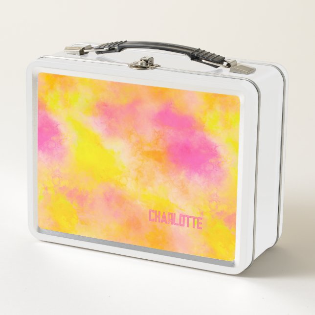 Abstract Colour Gradient Luminous Joy  add Name  Metal Lunch Box (Front)