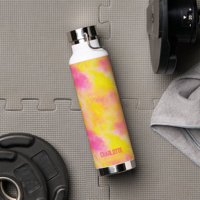 Abstract Colour Gradient Luminous Joy Personalised Water Bottle (Gym)