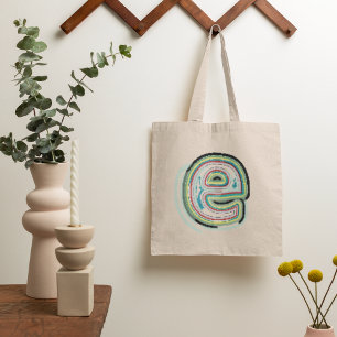 Abstract Colour Letter E Tote Bag