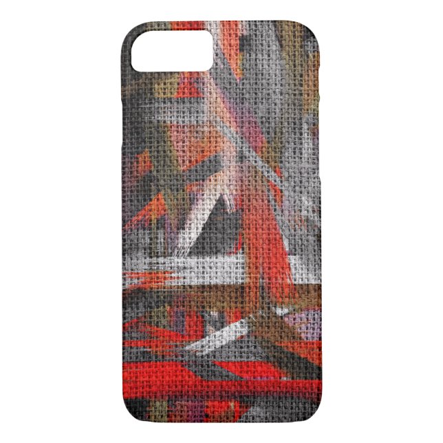 Abstract Colour Paint Brush Rustic Burlap #11 Case-Mate iPhone Case (Back)