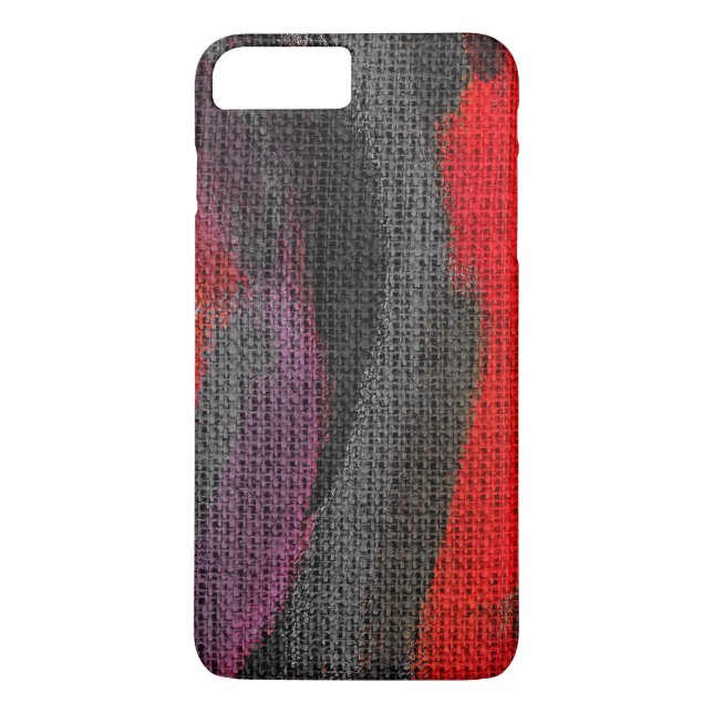 Abstract Colour Paint Brush Rustic Burlap Case-Mate iPhone Case (Back)