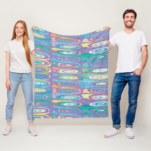 Abstract colour pattern 1 fleece blanket (In Situ)