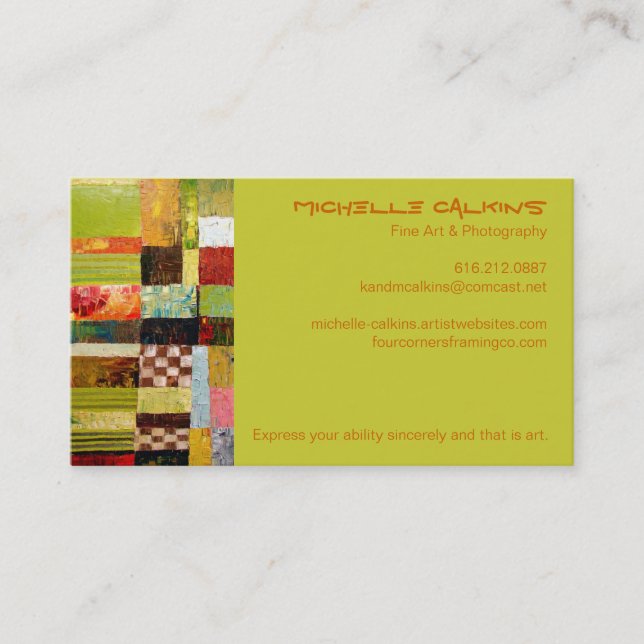 Abstract Colour Pattern Business Card (Front)