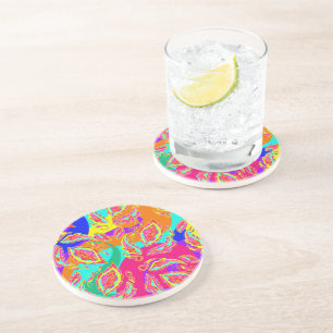 abstract colour pattern coaster