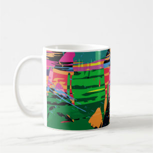 Abstract colour pattern in graffiti style quality coffee mug