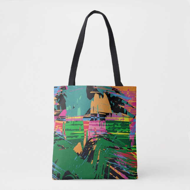 Abstract colour pattern in graffiti style quality  tote bag (Front)