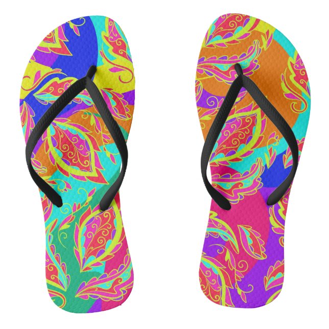 abstract,colour,pattern, indian,mandala,pink, jandals (Footbed)