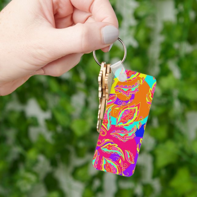 abstract,colour,pattern, indian,mandala,pink, key ring (Hand)