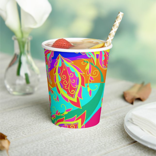 abstract,colour,pattern, indian,mandala,pink, paper cups (Insitu)