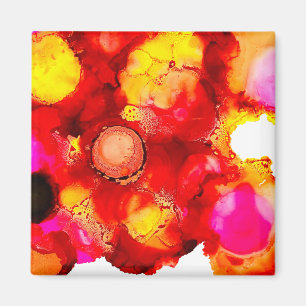 Abstract colour red and pink magnet