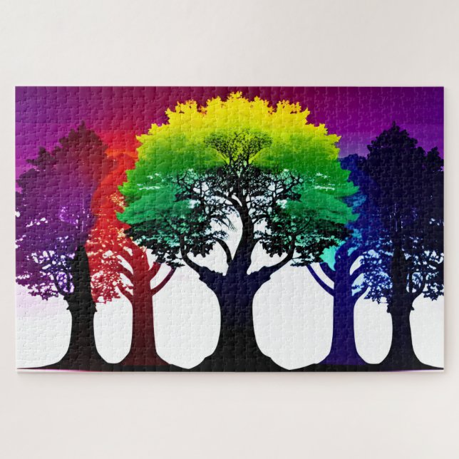 Abstract Colour Spectrum of Autumn Trees Jigsaw Puzzle (Horizontal)