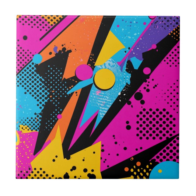 Abstract Colour Splash in Retro Comic Style (1) Tile (Front)