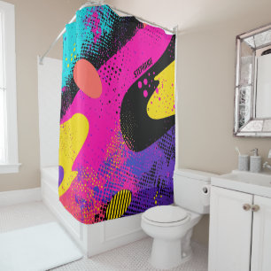 Abstract Colour Splash in Retro Comic Style (3) Shower Curtain