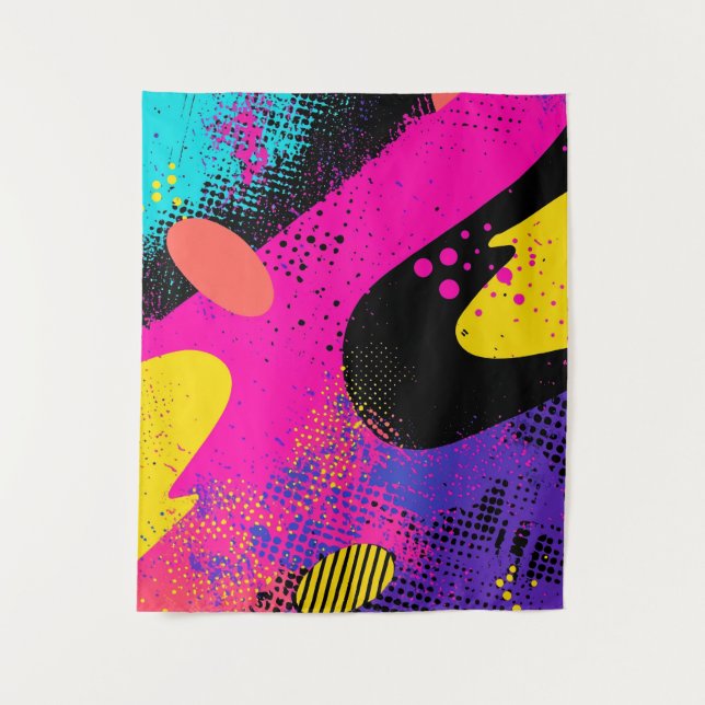 Abstract Colour Splash in Retro Comic Style (3) Tapestry (Front)