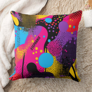 Abstract Colour Splash in Retro Comic Style (4) Cushion