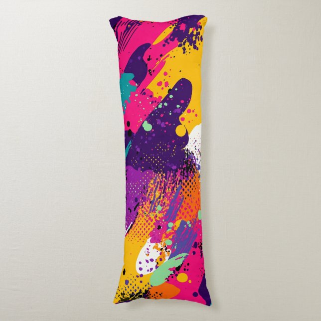 Abstract Colour Splash in Retro Comic Style (5) Body Cushion (Front Vertical)