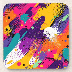 Abstract Colour Splash in Retro Comic Style (5) Coaster