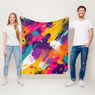 Abstract Colour Splash in Retro Comic Style (5) Fleece Blanket