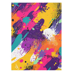 Abstract Colour Splash in Retro Comic Style (5) Tablecloth