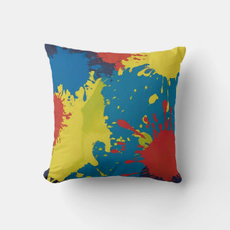Abstract Colour Splash in Vibrant Hues Throw Pillo Cushion