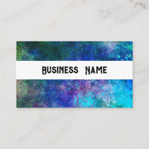 abstract colour splatter purple turquoise custom business card