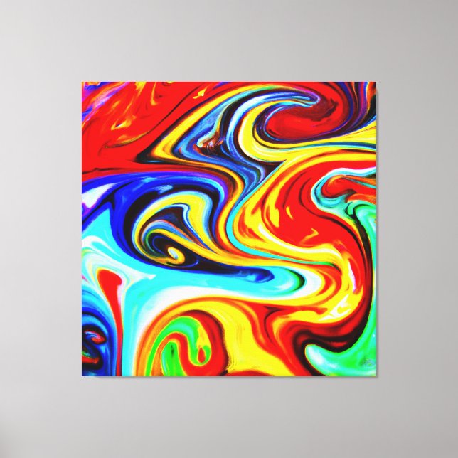 Abstract Colour Symphony Design Canvas Print (Front)