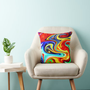 Abstract Colour Symphony Design Cushion